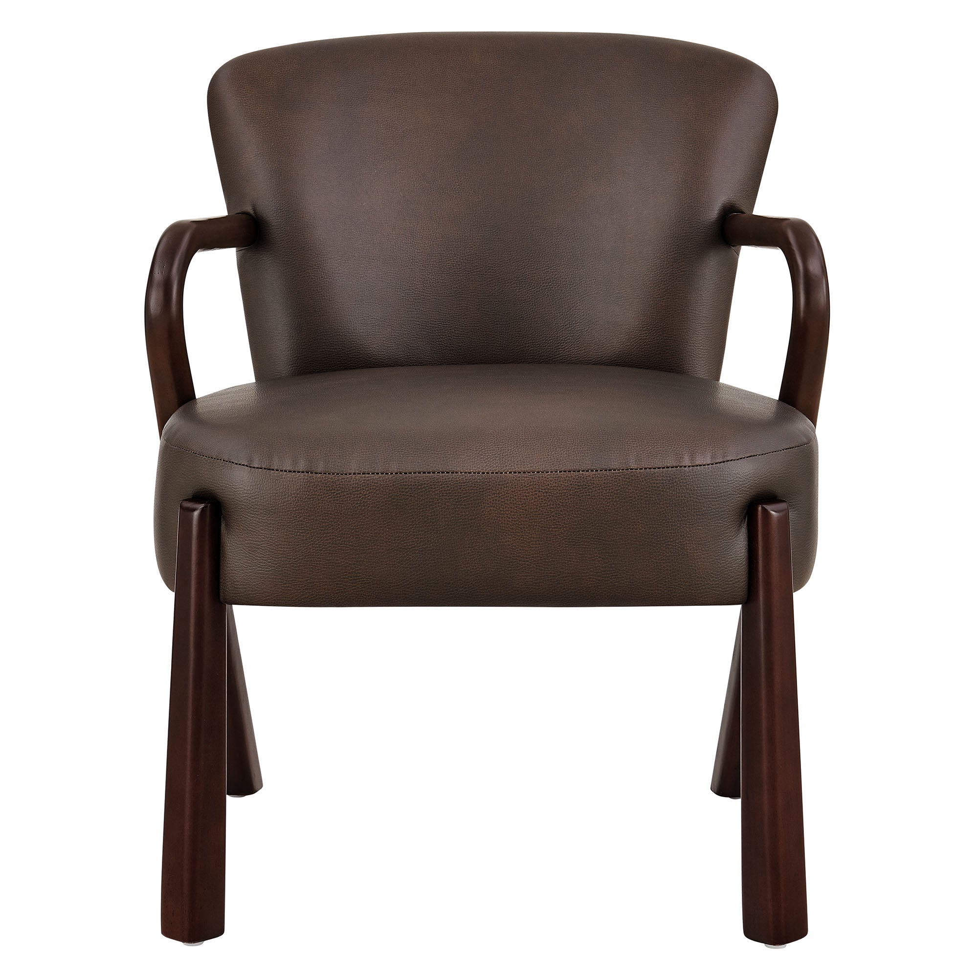 Arden Faux Leather Upholstered Accent Armchair - Espresso