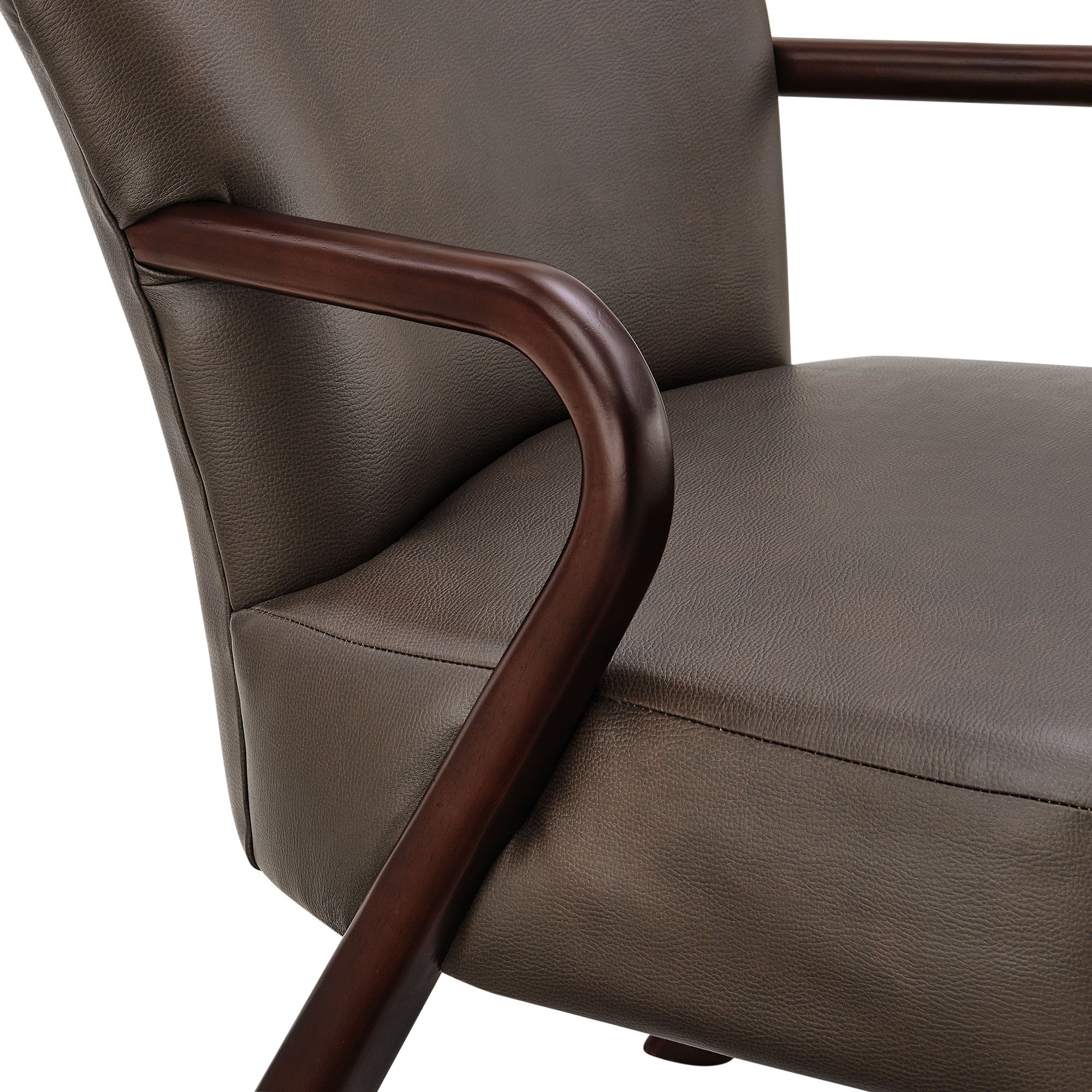 Arden Faux Leather Upholstered Accent Armchair - Espresso