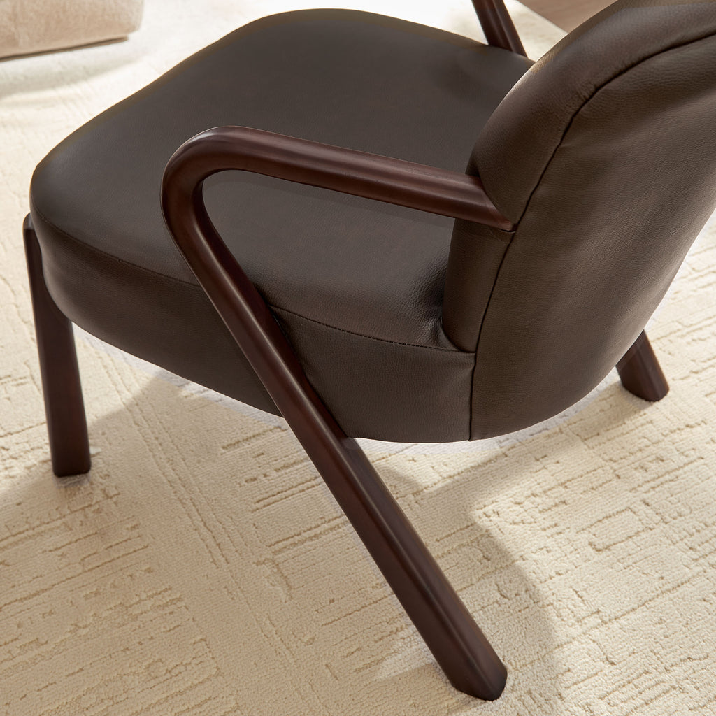 Arden Faux Leather Upholstered Accent Armchair - Espresso