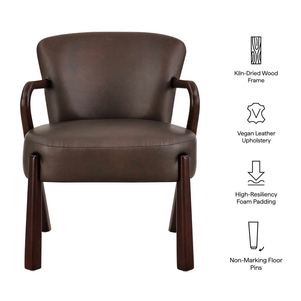 Arden Faux Leather Upholstered Accent Armchair - Espresso