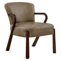 Arden Faux Leather Upholstered Accent Armchair - Mushroom