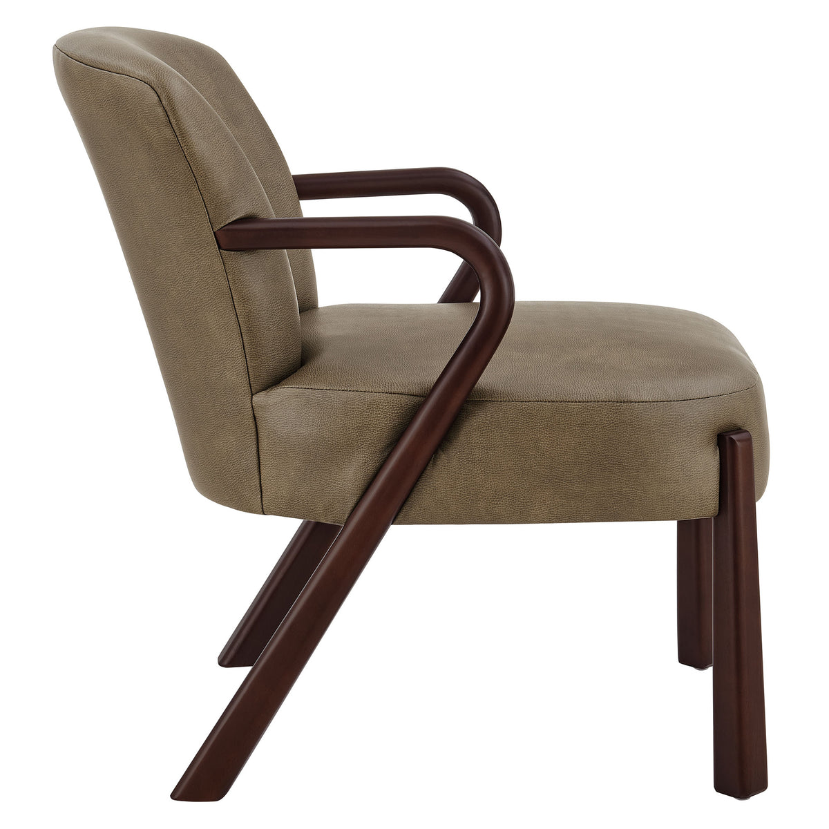 Arden Faux Leather Upholstered Accent Armchair - Mushroom