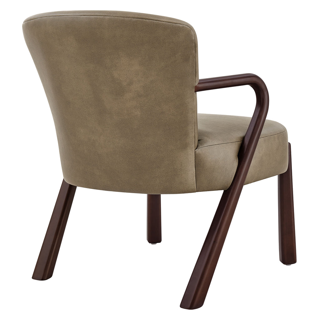 Arden Faux Leather Upholstered Accent Armchair - Mushroom