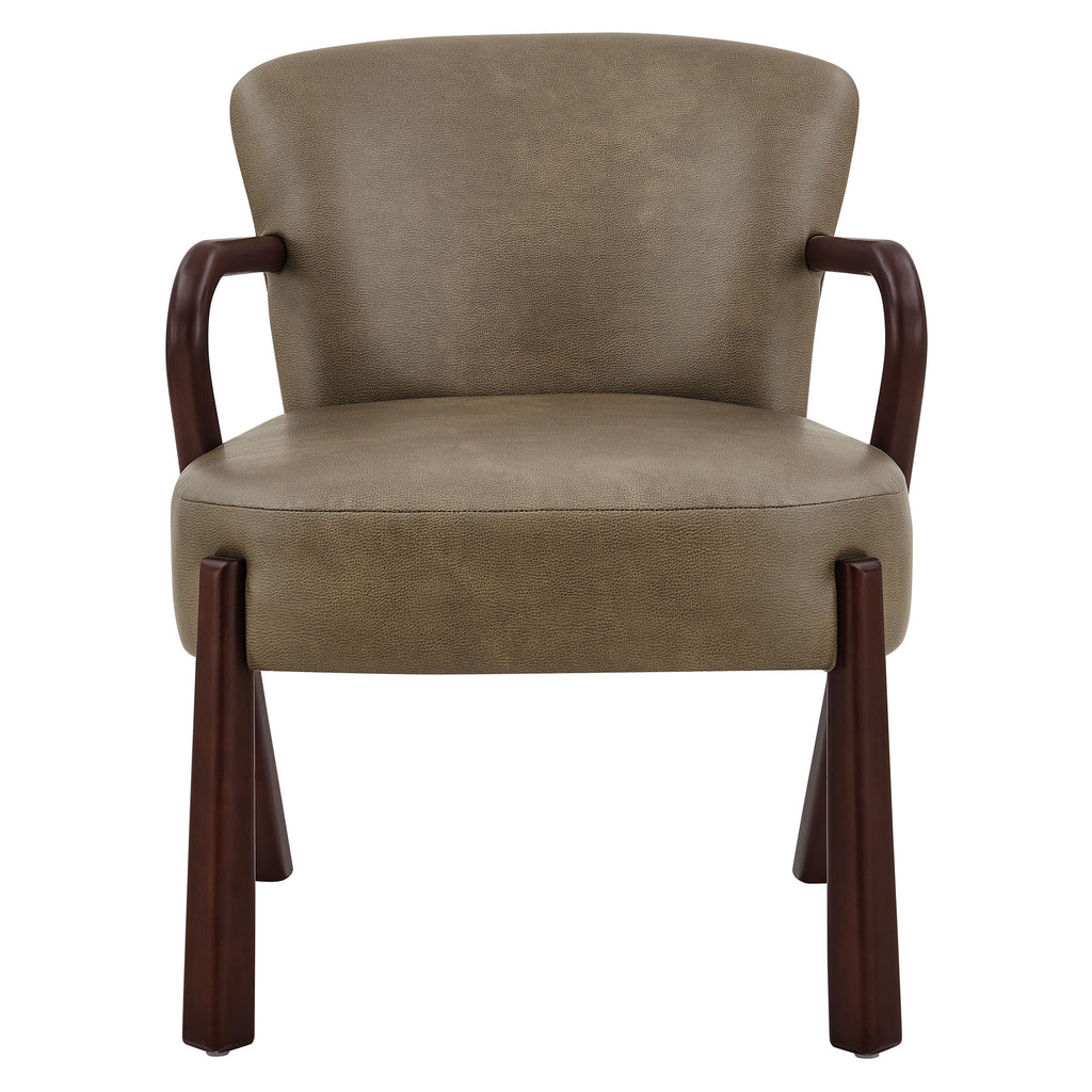 Arden Faux Leather Upholstered Accent Armchair - Mushroom