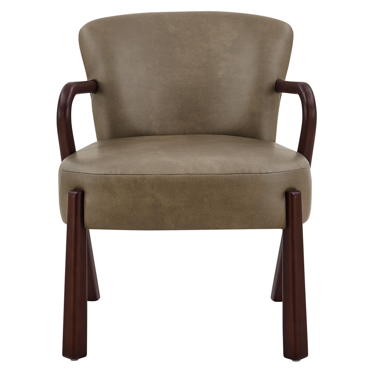 Arden Faux Leather Upholstered Accent Armchair - Mushroom
