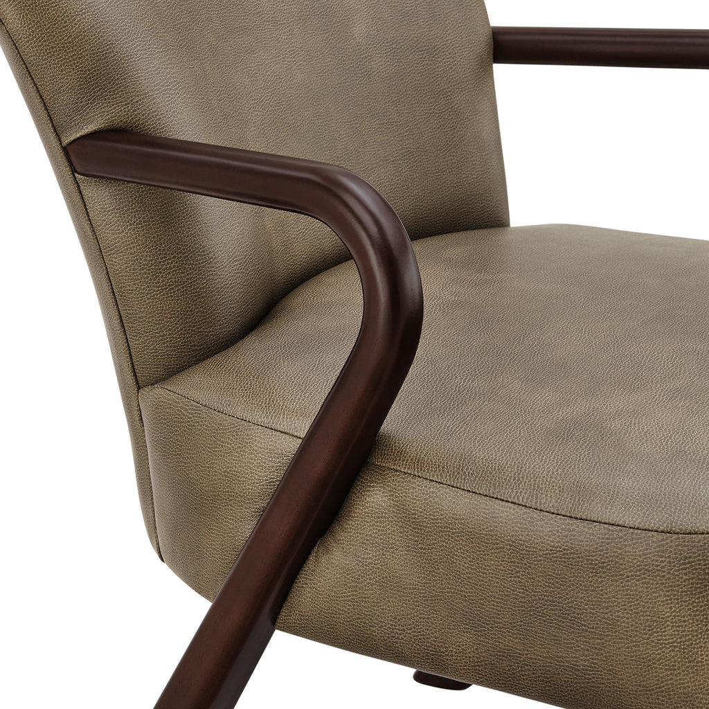 Arden Faux Leather Upholstered Accent Armchair - Mushroom