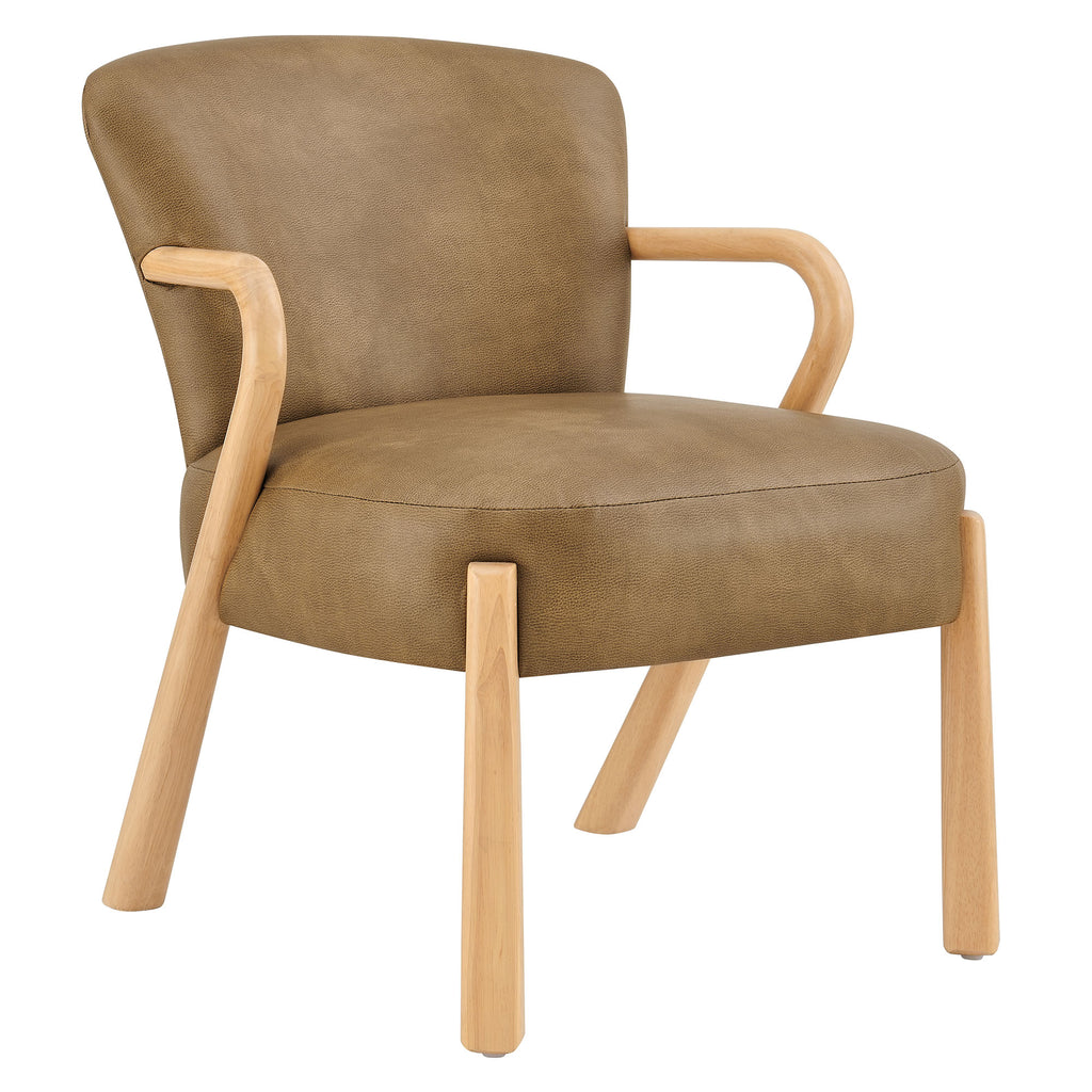 Arden Faux Leather Upholstered Accent Armchair - Toast