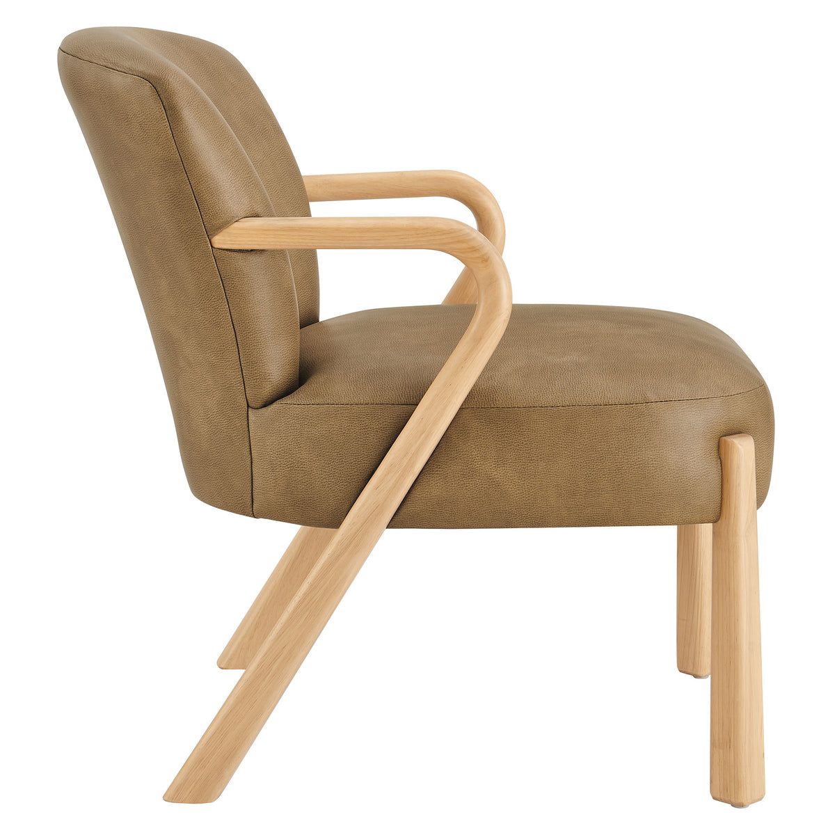 Arden Faux Leather Upholstered Accent Armchair - Toast