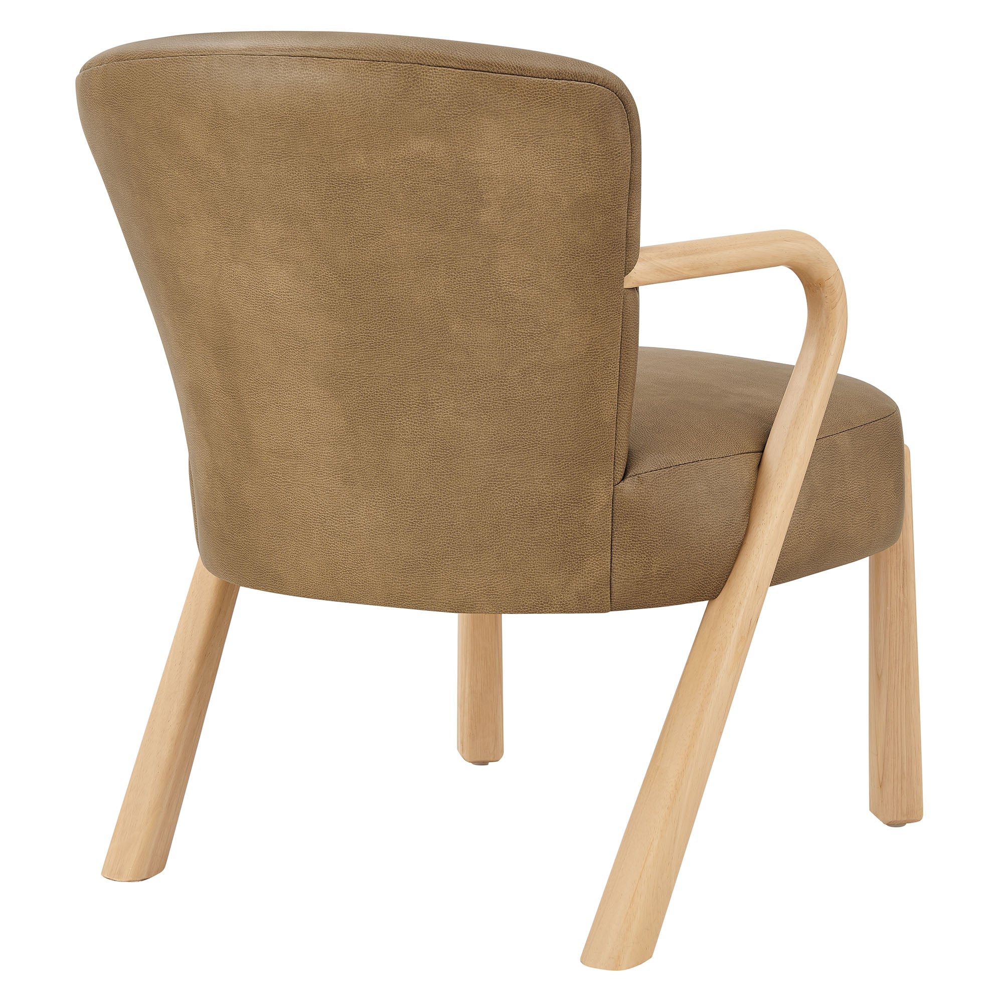 Arden Faux Leather Upholstered Accent Armchair - Toast
