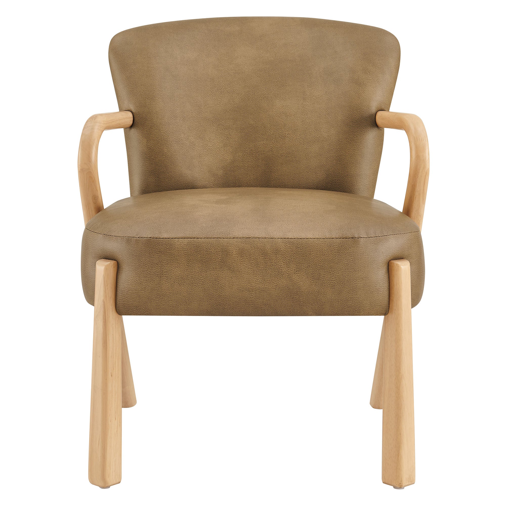Arden Faux Leather Upholstered Accent Armchair - Toast