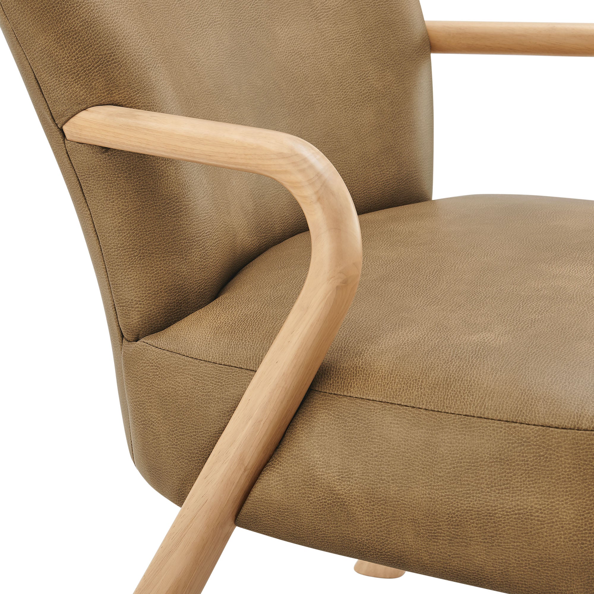 Arden Faux Leather Upholstered Accent Armchair - Toast