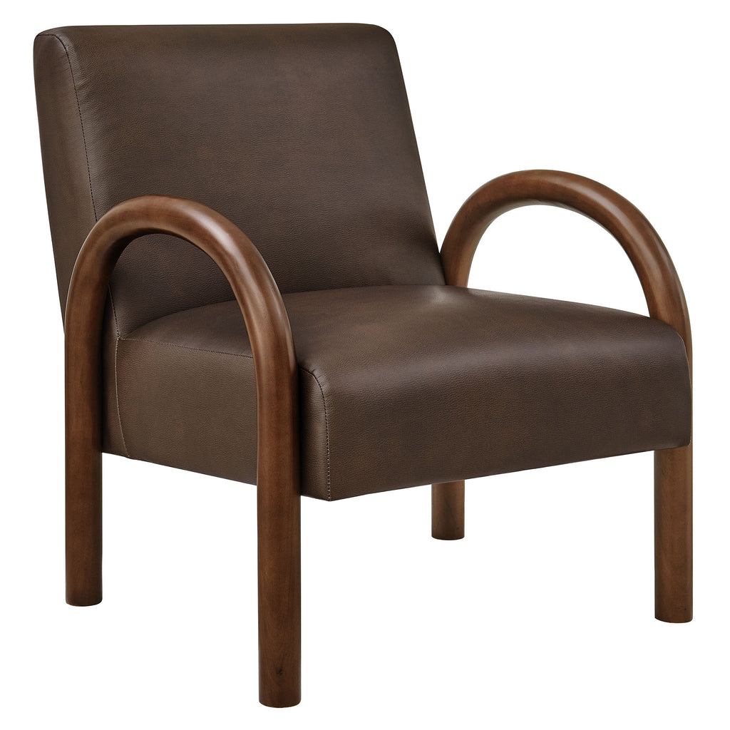 Lunet Faux Leather Upholstered Accent Chair - Espresso