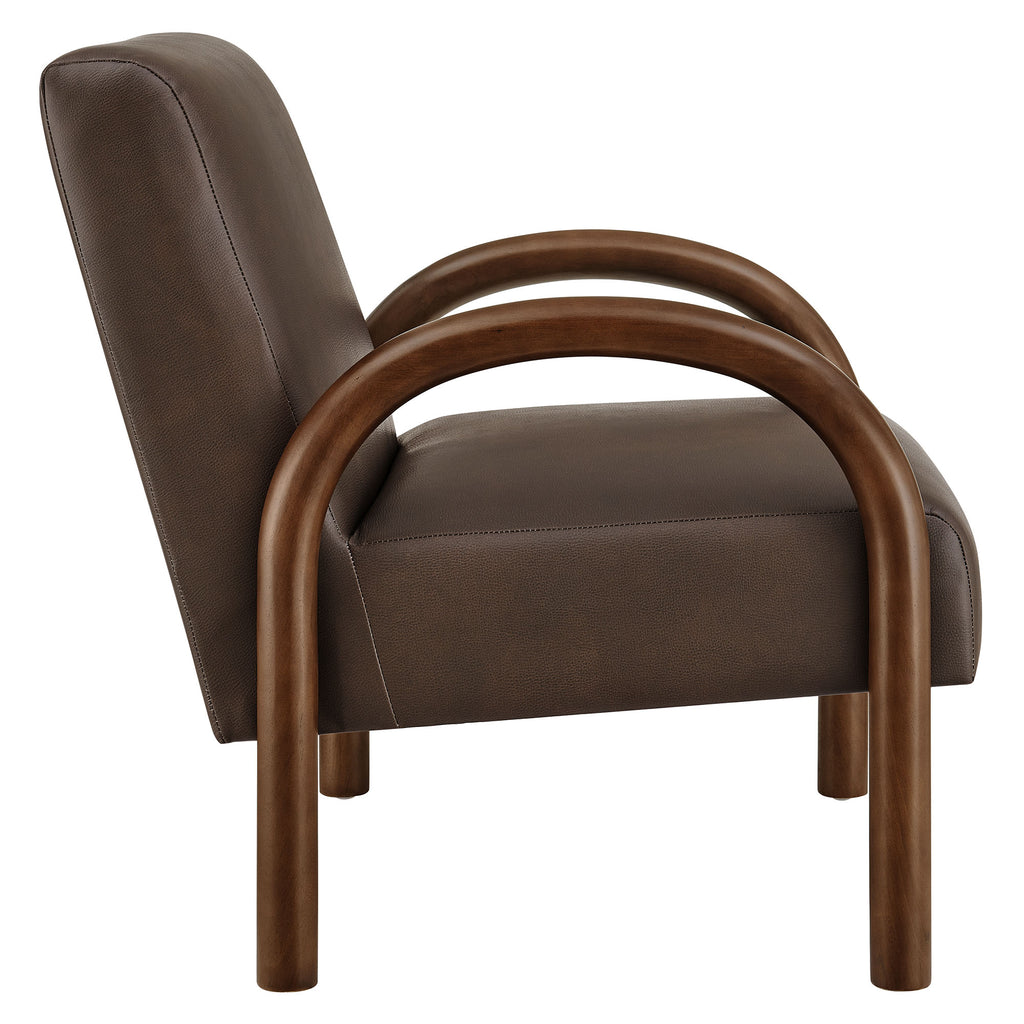 Lunet Faux Leather Upholstered Accent Chair - Espresso