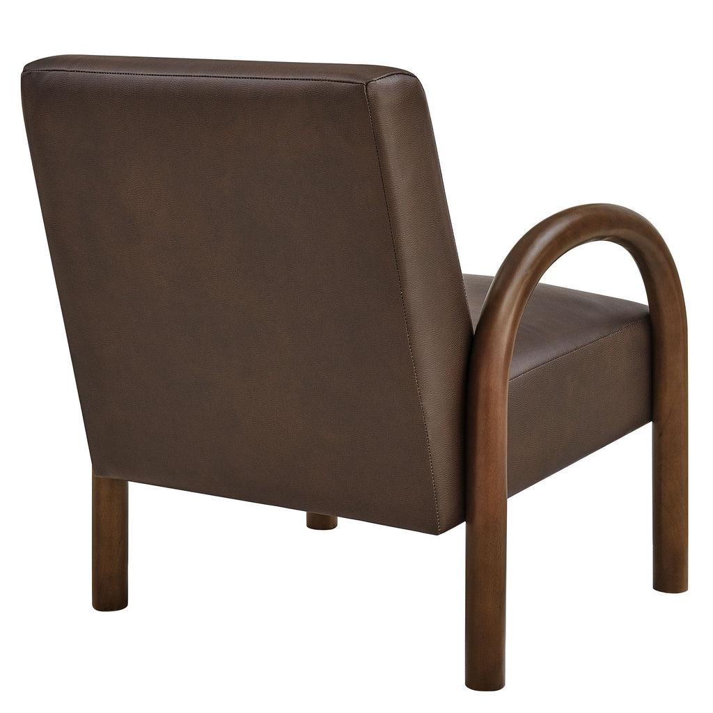 Lunet Faux Leather Upholstered Accent Chair - Espresso
