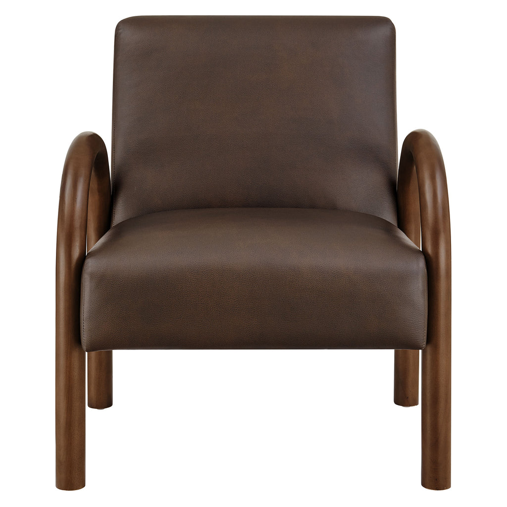 Lunet Faux Leather Upholstered Accent Chair - Espresso