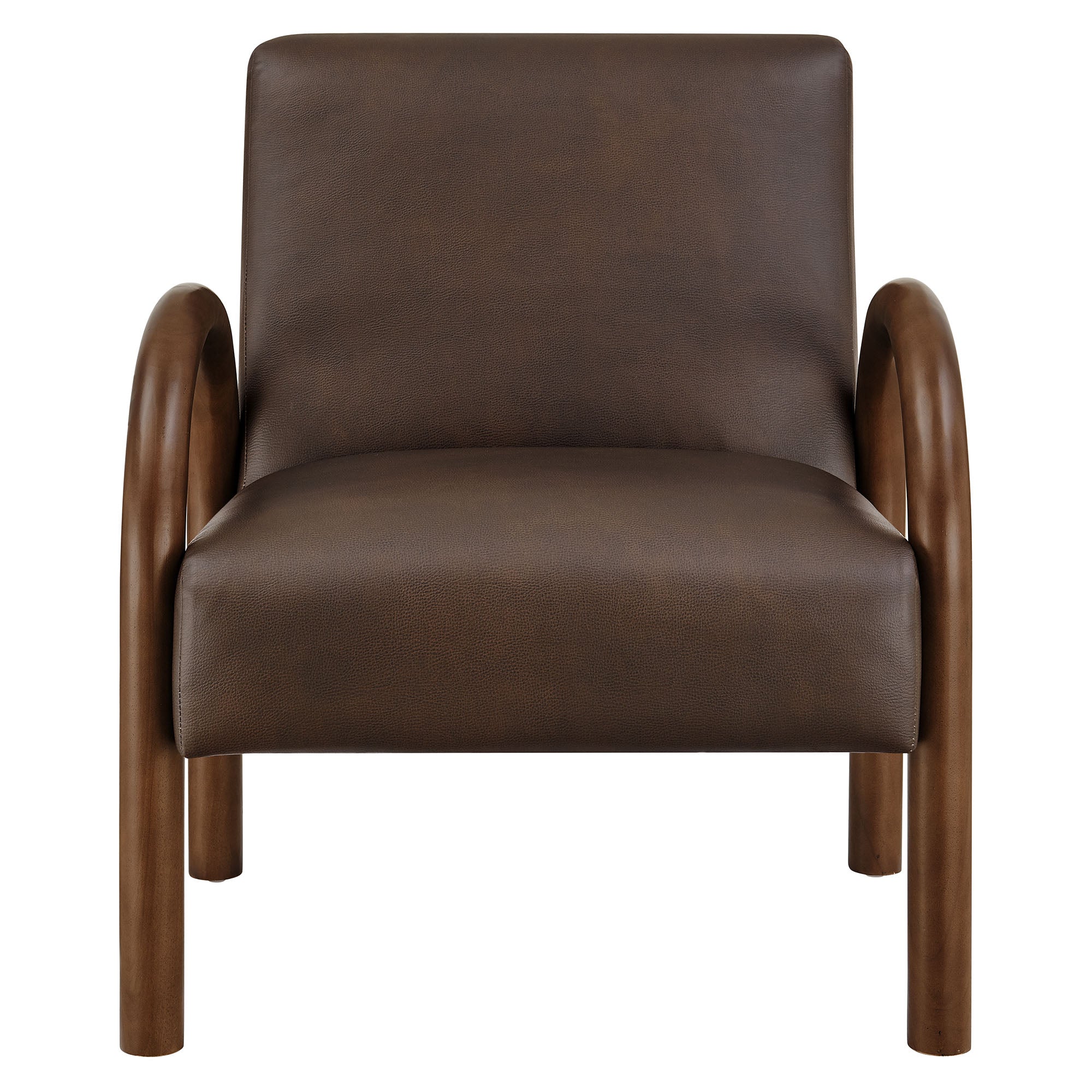 Lunet Faux Leather Upholstered Accent Chair - Espresso