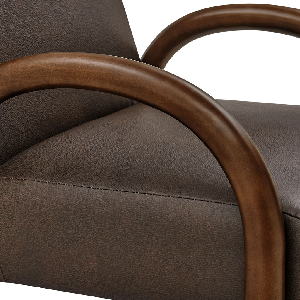 Lunet Faux Leather Upholstered Accent Chair - Espresso