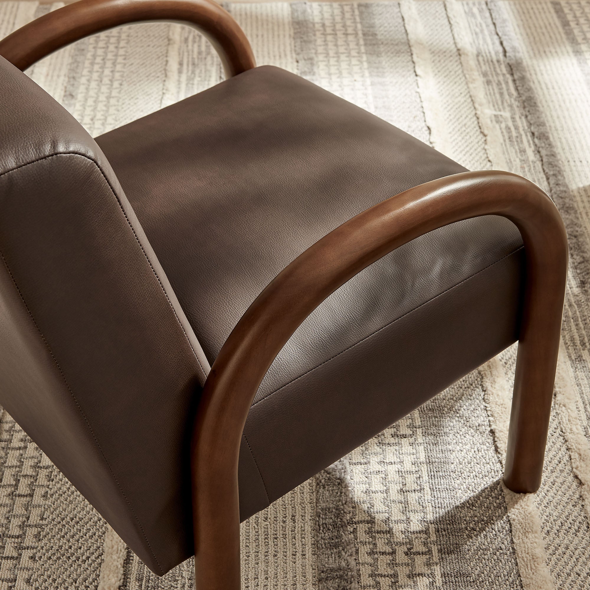 Lunet Faux Leather Upholstered Accent Chair - Espresso