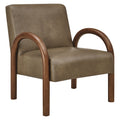 Lunet Faux Leather Upholstered Accent Chair - Mushroom