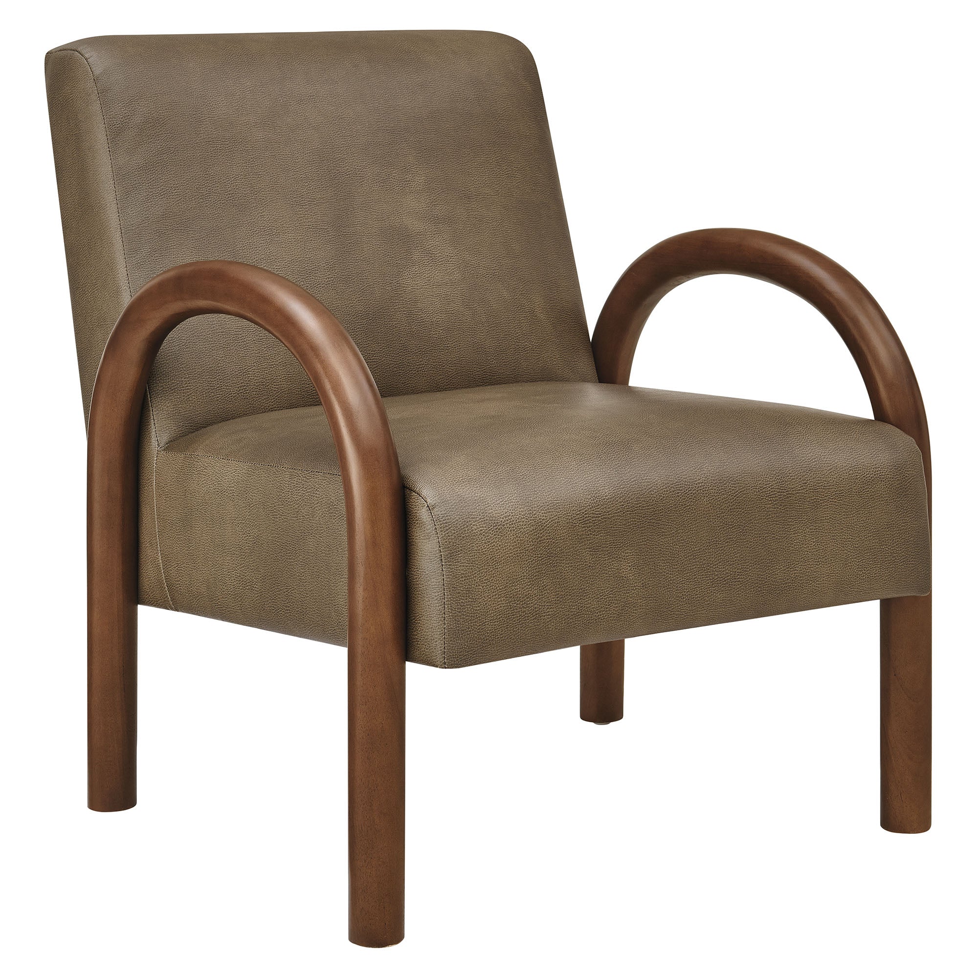 Lunet Faux Leather Upholstered Accent Chair - Mushroom