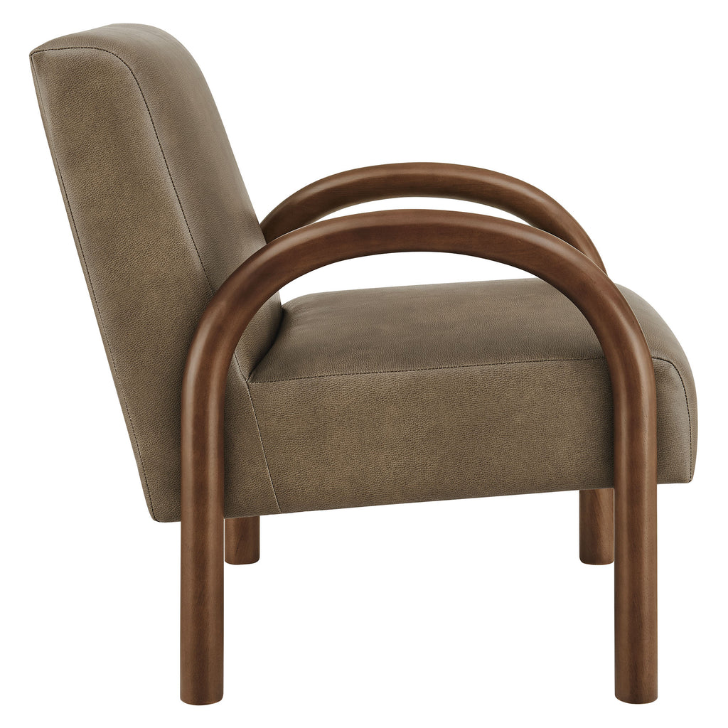 Lunet Faux Leather Upholstered Accent Chair - Mushroom