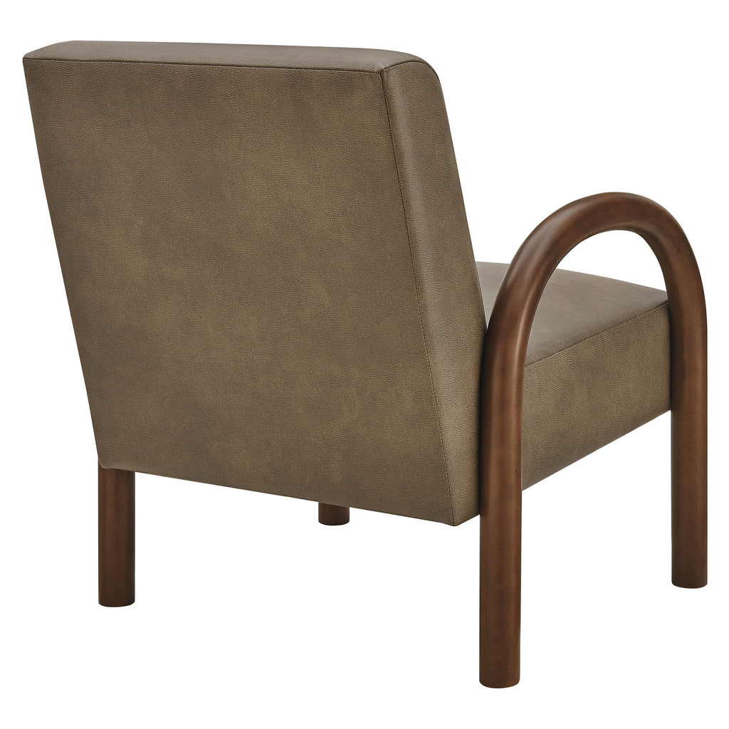Lunet Faux Leather Upholstered Accent Chair - Mushroom