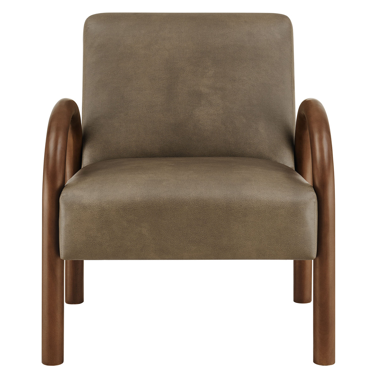 Lunet Faux Leather Upholstered Accent Chair - Mushroom