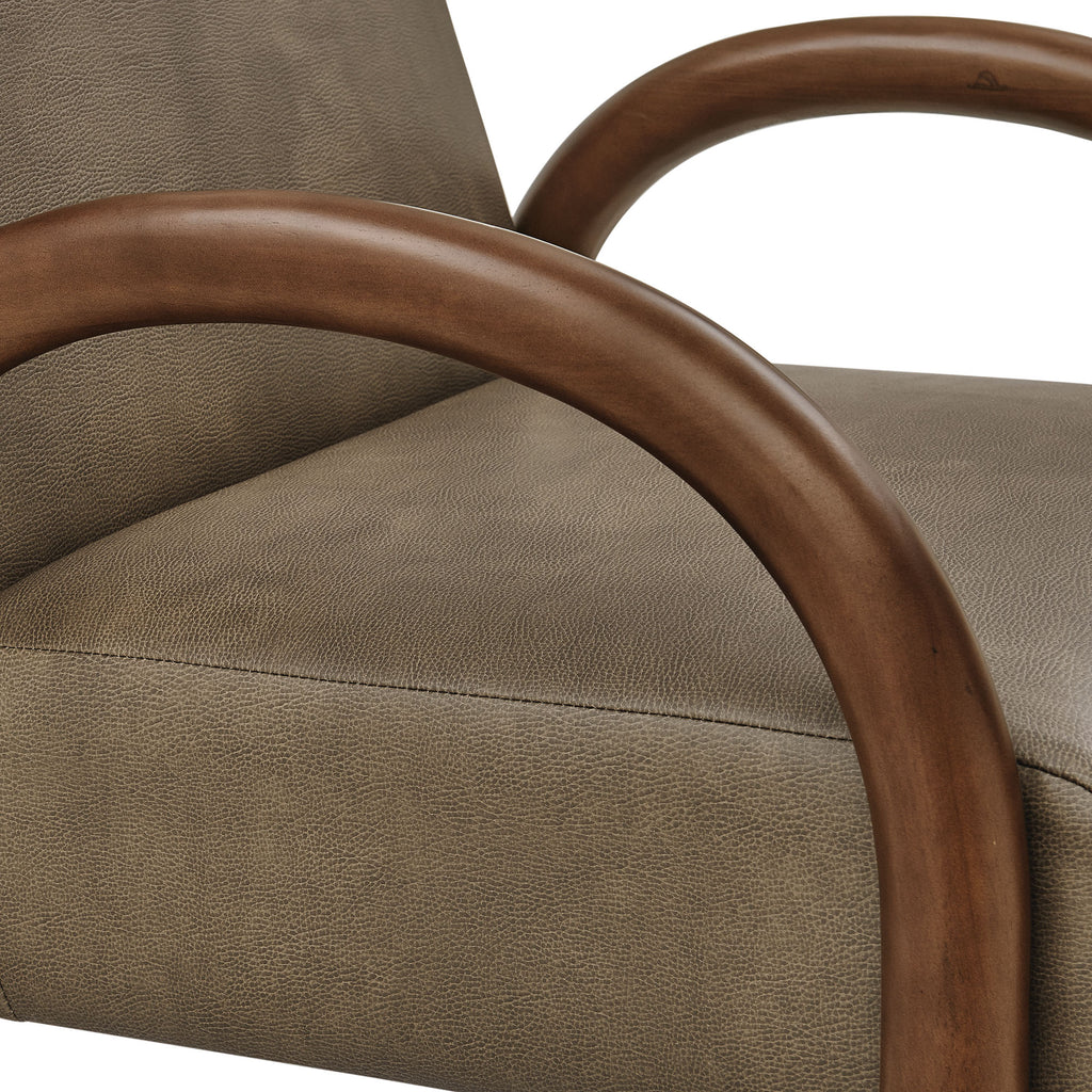 Lunet Faux Leather Upholstered Accent Chair - Mushroom