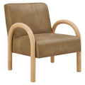 Lunet Faux Leather Upholstered Accent Chair - Toast