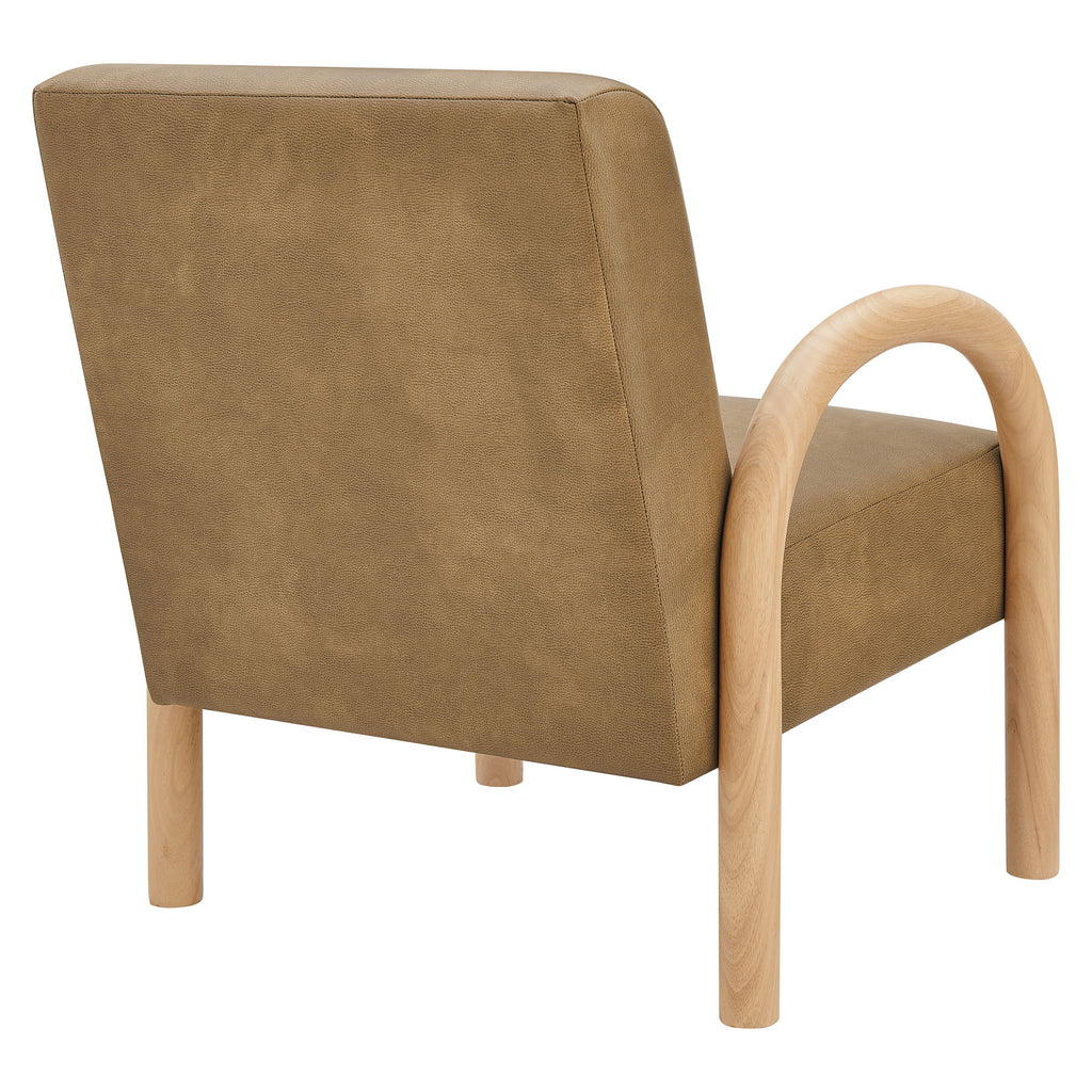 Lunet Faux Leather Upholstered Accent Chair - Toast