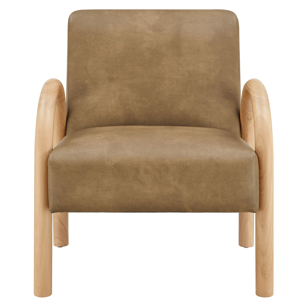 Lunet Faux Leather Upholstered Accent Chair - Toast