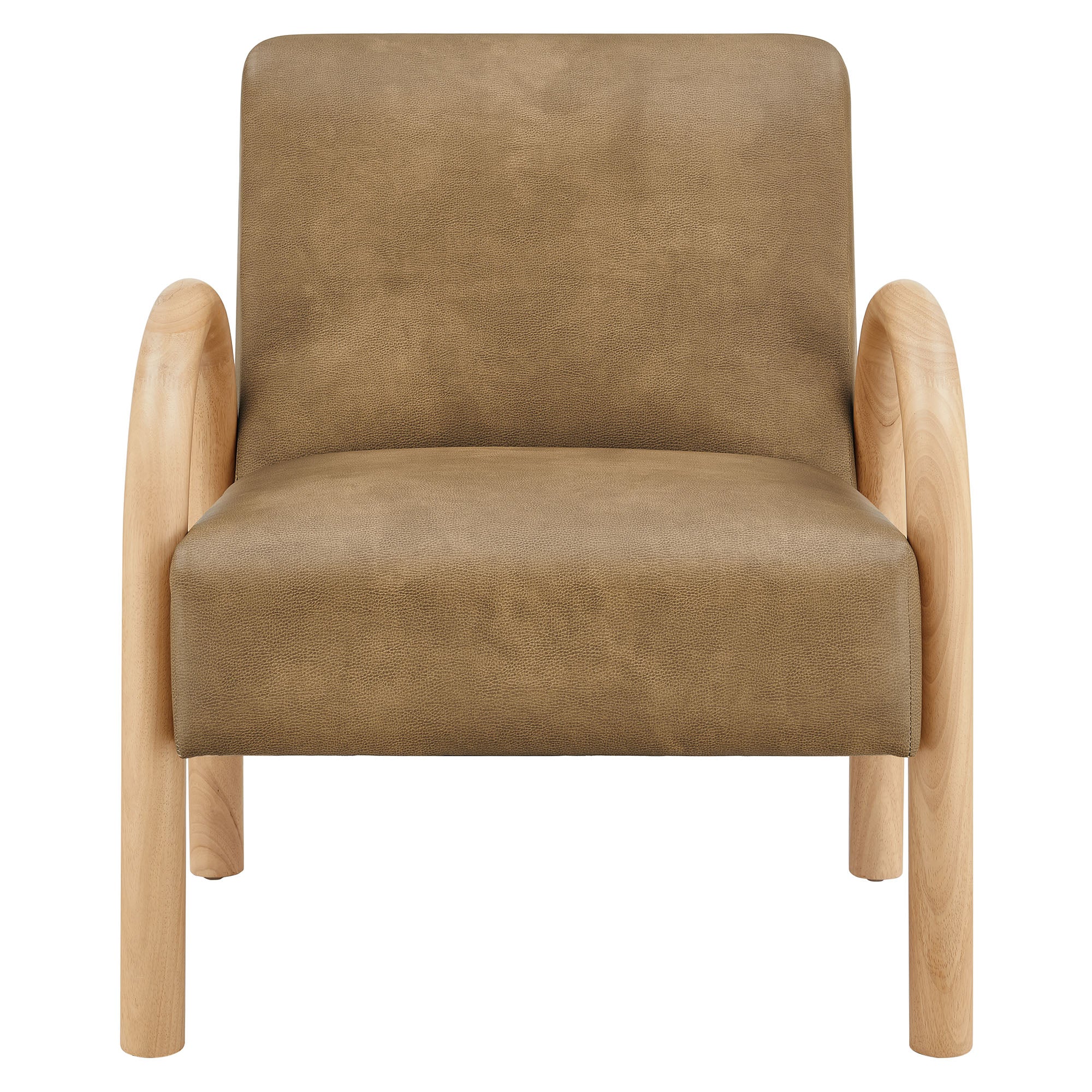 Lunet Faux Leather Upholstered Accent Chair - Toast