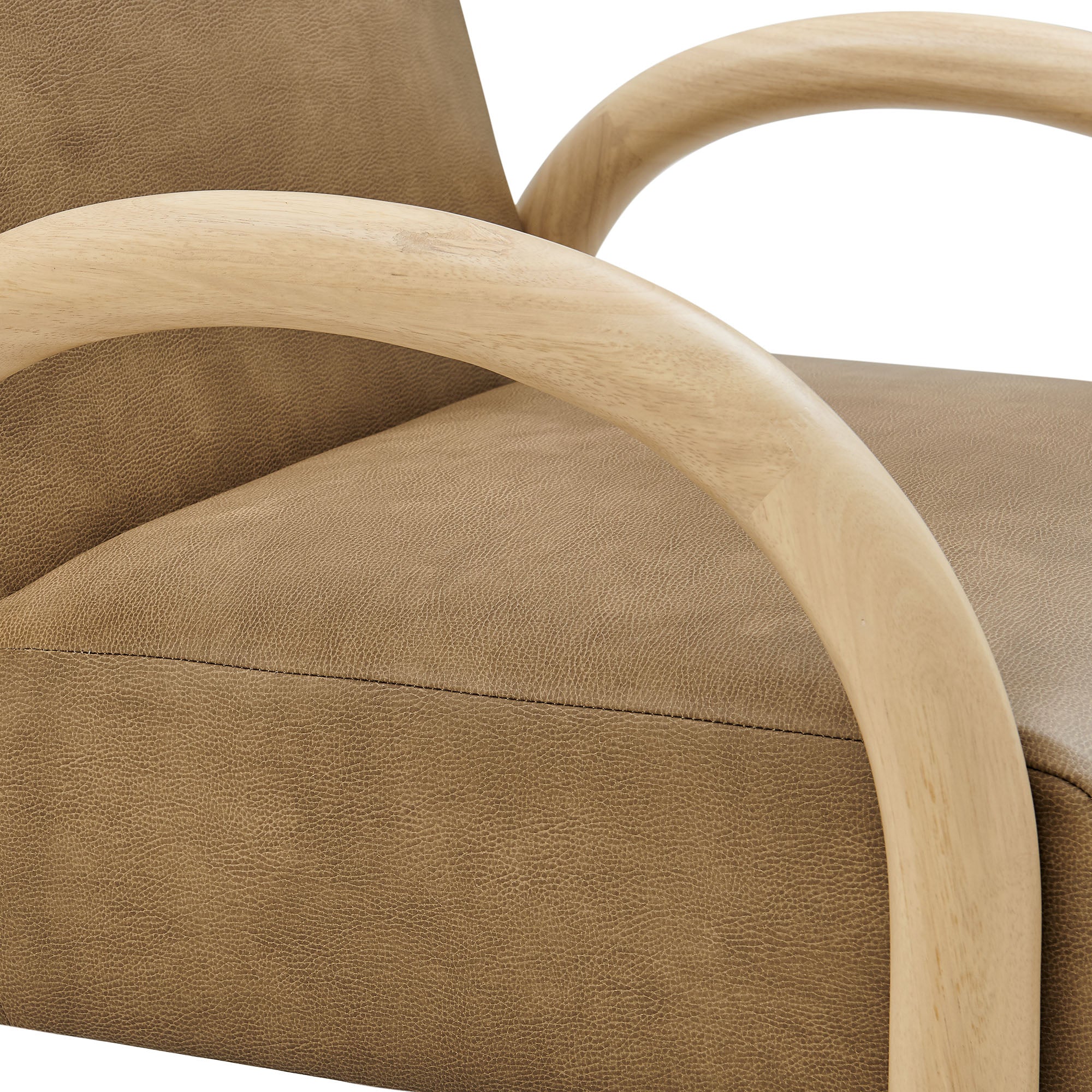 Lunet Faux Leather Upholstered Accent Chair - Toast