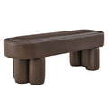 Mossi 52-Inch Oval Vegan Leather Bench - Espresso
