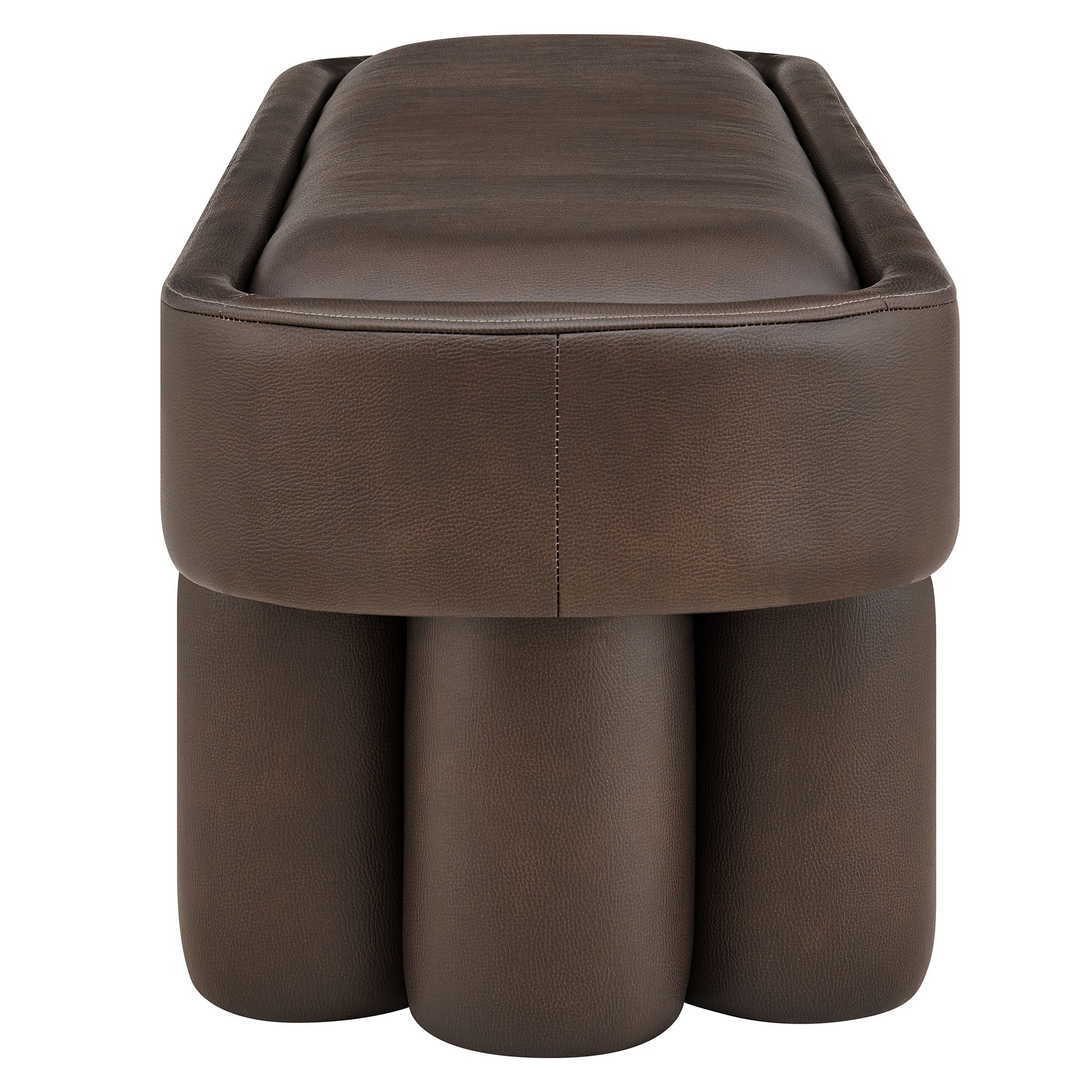 Mossi 52-Inch Oval Vegan Leather Bench - Espresso