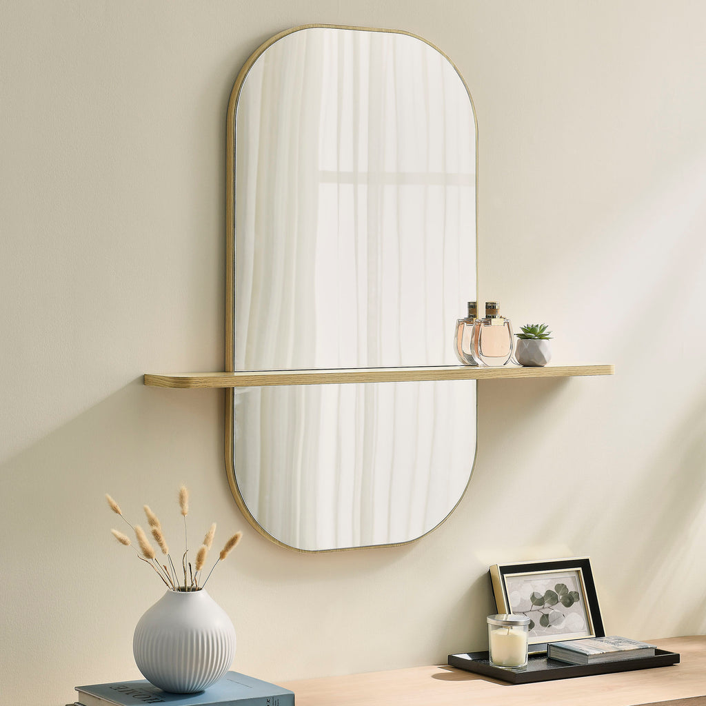 Solstice Large Oval Mirror - Oak