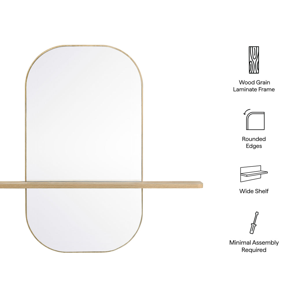 Solstice Large Oval Mirror - Oak
