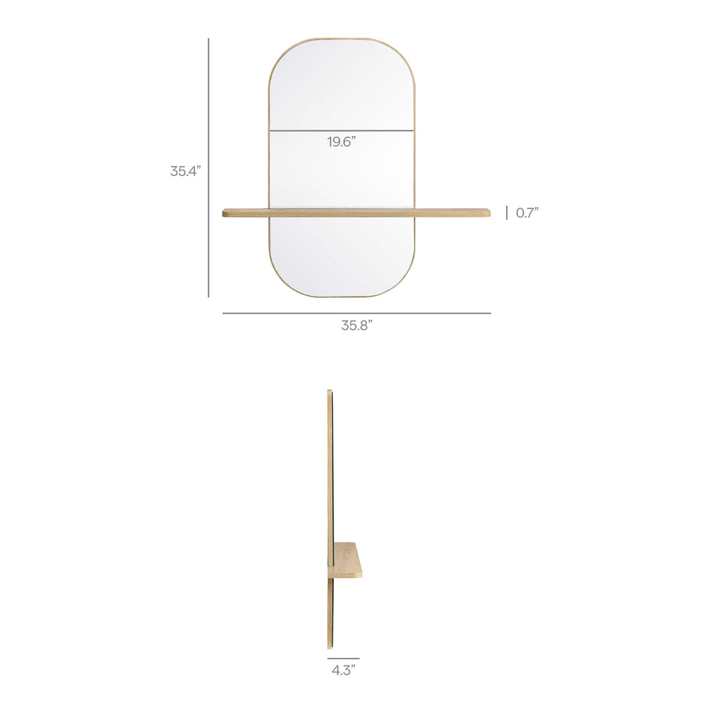 Solstice Large Oval Mirror - Oak