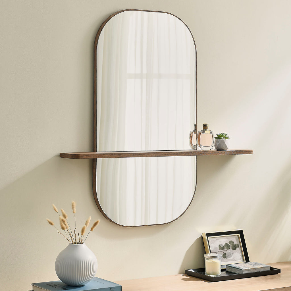 Solstice Large Oval Mirror - Walnut