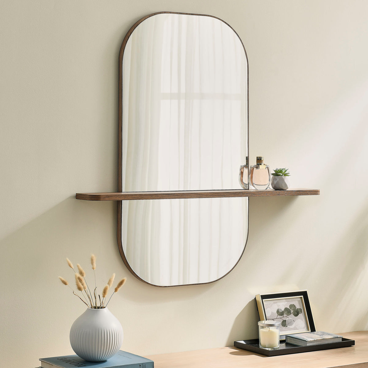 Solstice Large Oval Mirror - Walnut