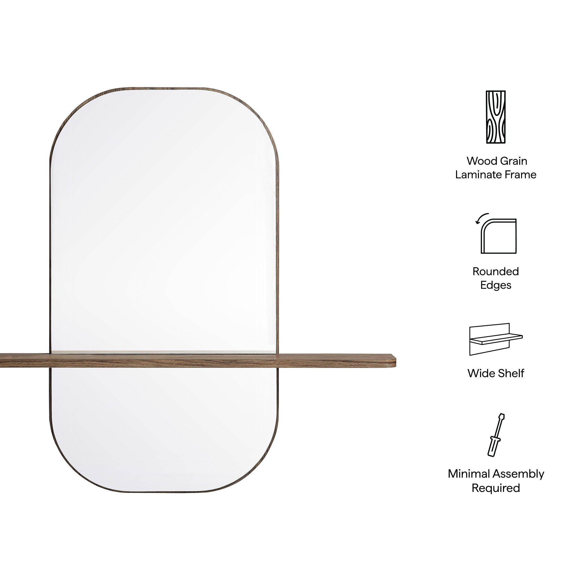 Solstice Large Oval Mirror - Walnut