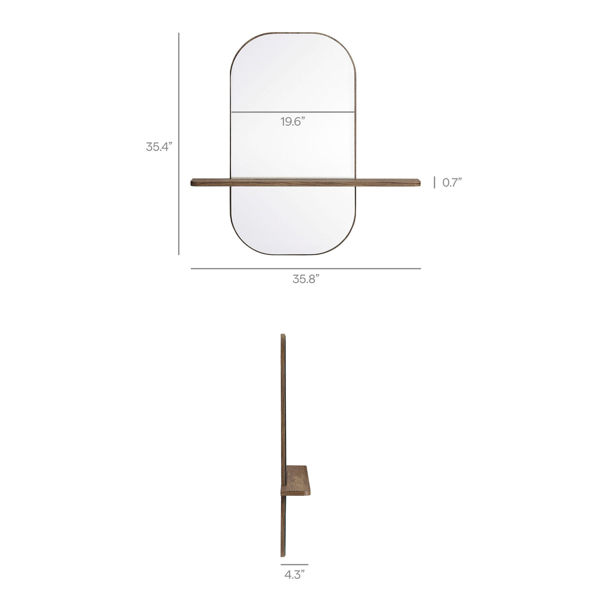 Solstice Large Oval Mirror - Walnut