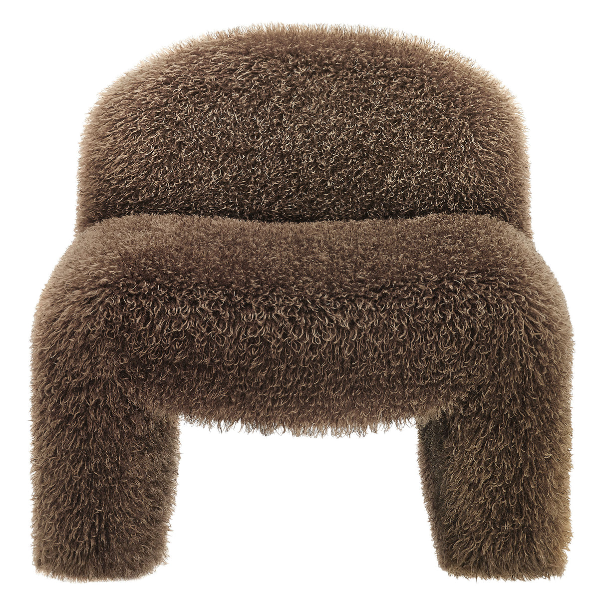 Mina Faux Fur Accent Chair - Brown