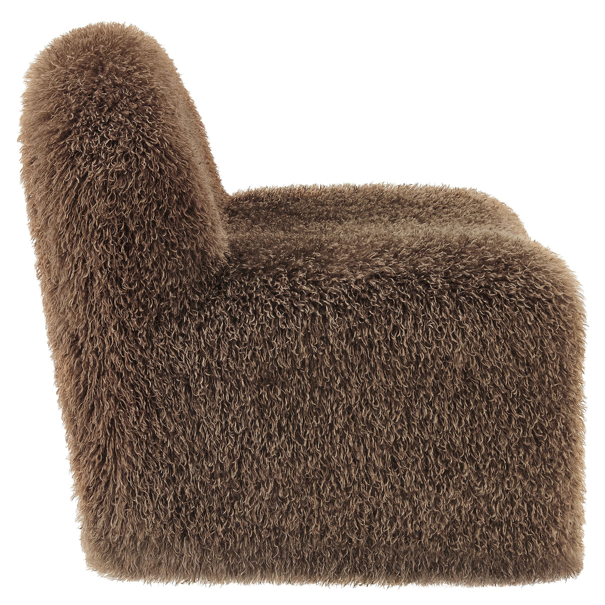 Mina Faux Fur Accent Chair - Brown