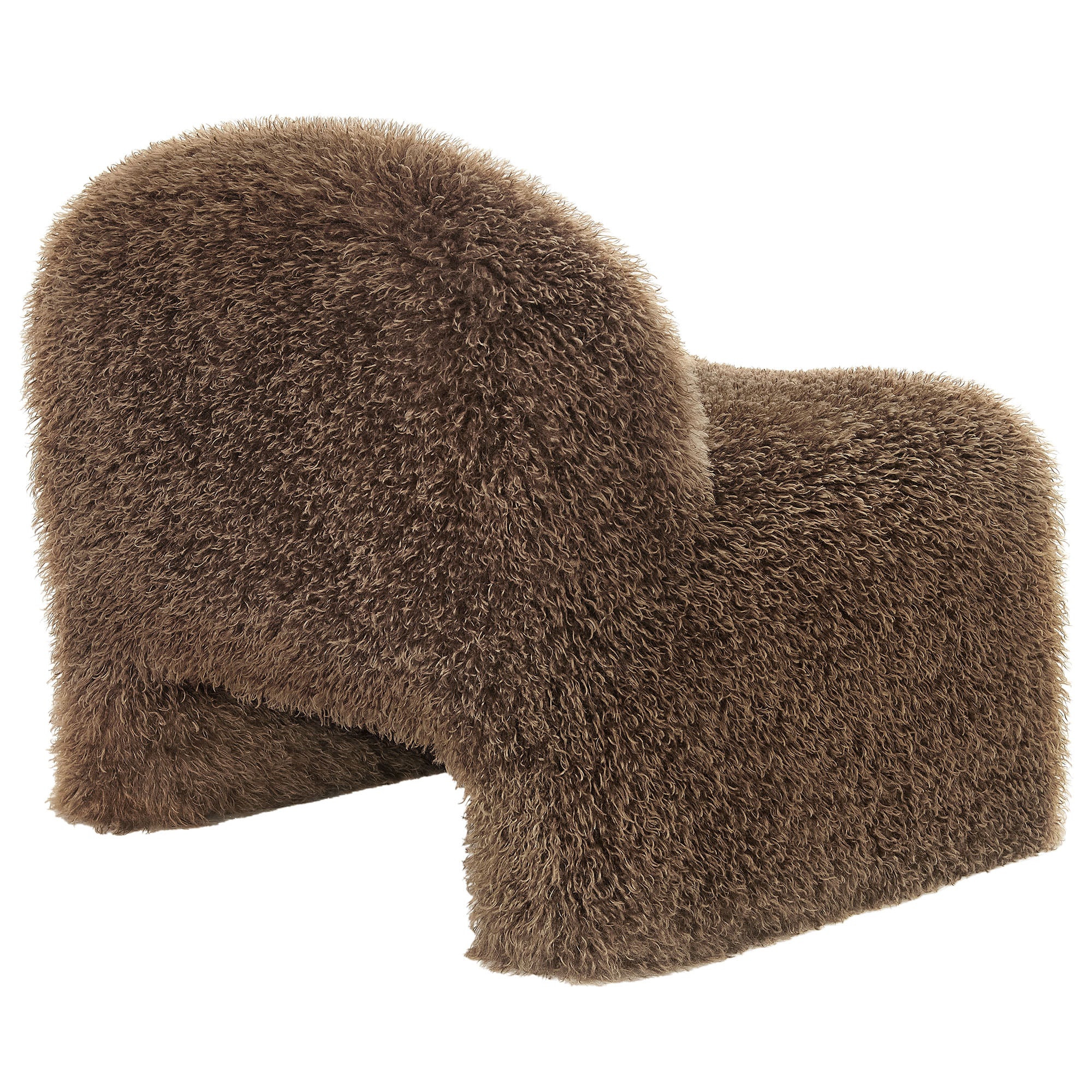 Mina Faux Fur Accent Chair - Brown