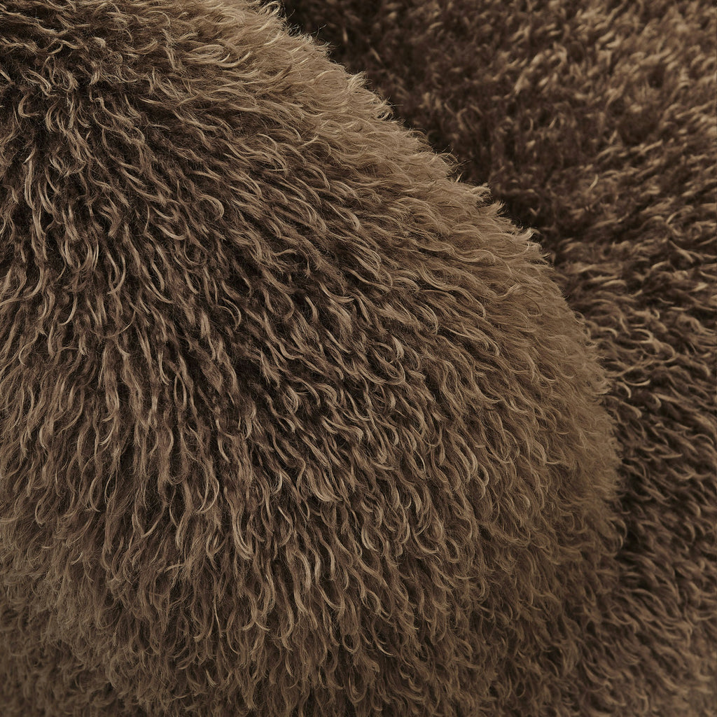 Mina Faux Fur Accent Chair - Brown