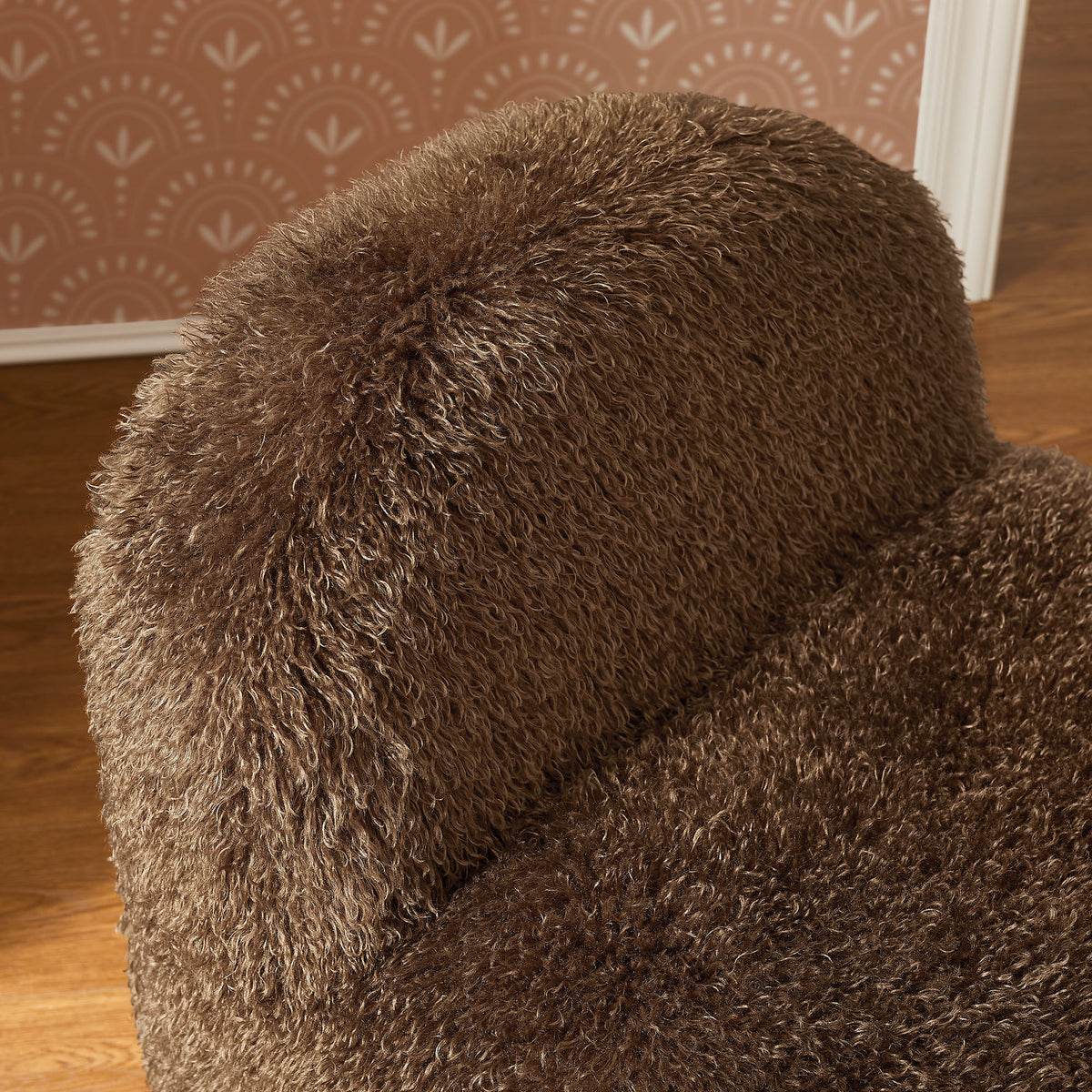 Mina Faux Fur Accent Chair - Brown