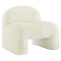 Mina Faux Fur Accent Chair - White