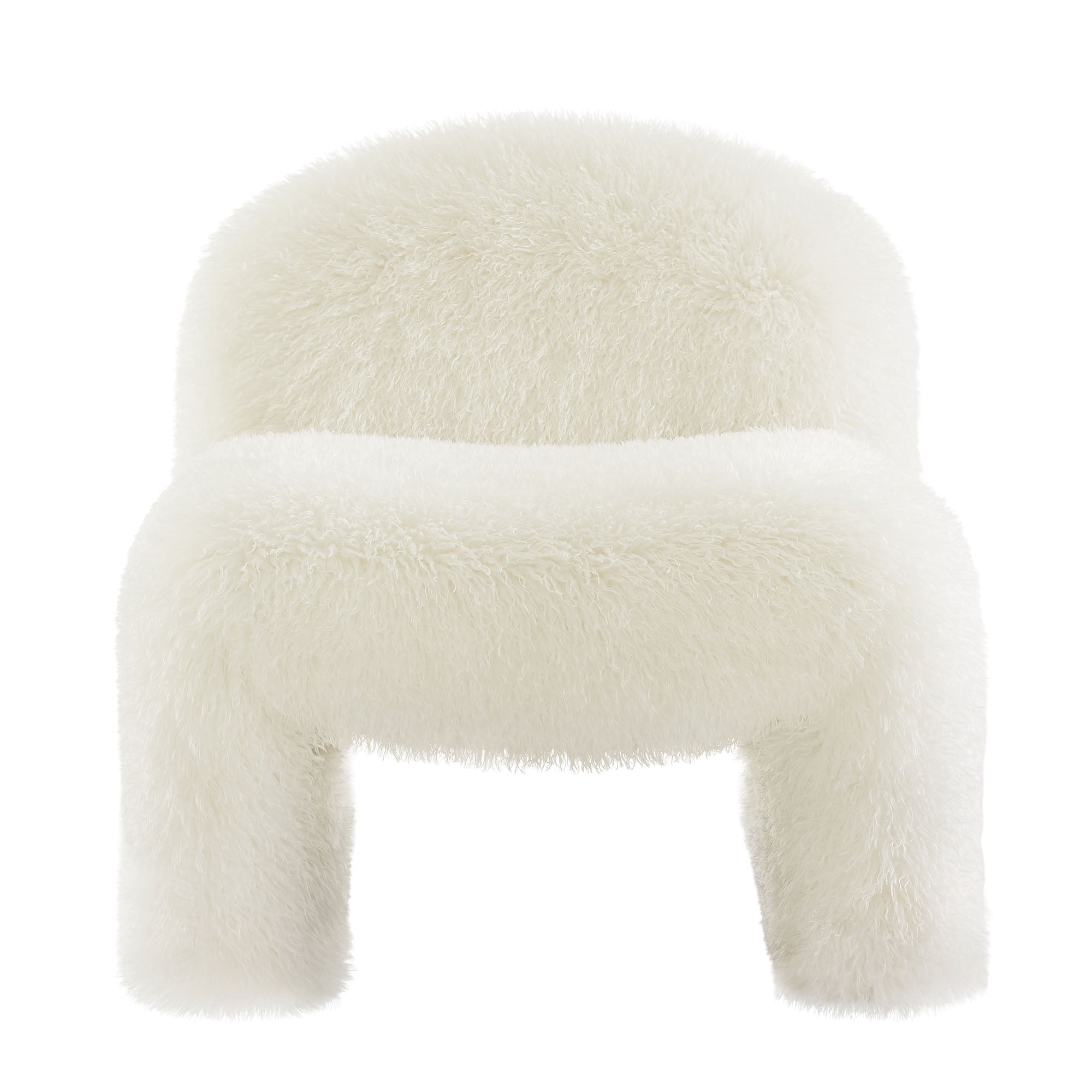 Mina Faux Fur Accent Chair - White