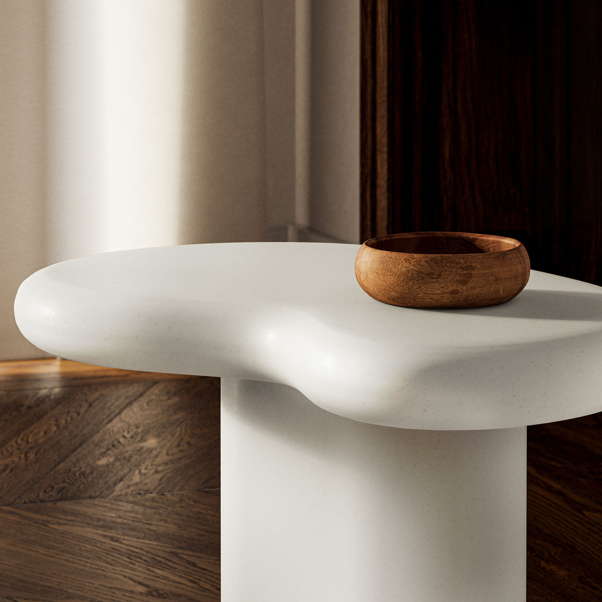 Elowen Outdoor Patio Side Table - White
